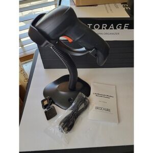 Symcode MJ-4590DB 2.4G Bluetooth Wireless 2D Barcode Scanner with Stand Black